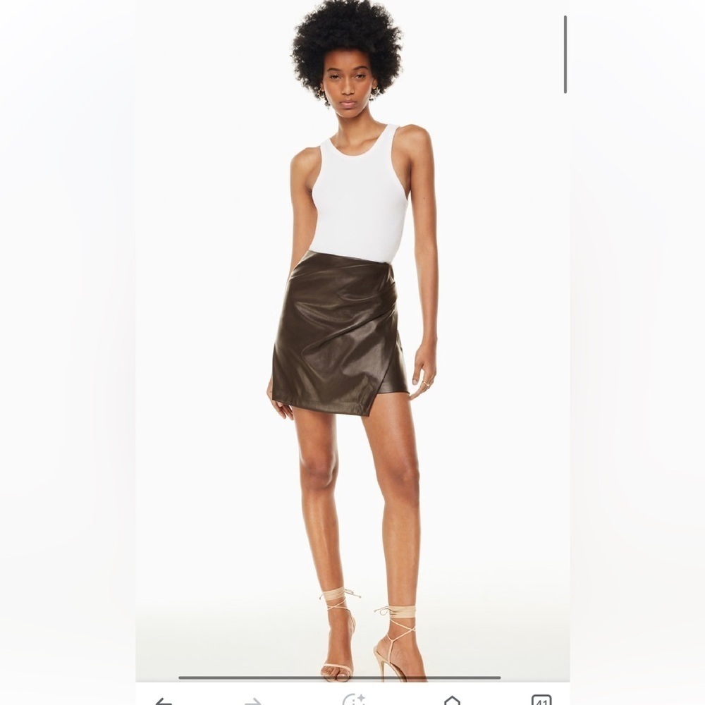 Aritzia High-waisted Vegan Leather mini wrap skirt Size XS-S